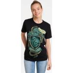 Reduzierte Silberne Kurzärmelige Logoshirt Harry Potter Slytherin T-Shirts für Damen 