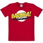 Rote Kurzärmelige Logoshirt The Big Bang Theory Bazinga T-Shirts aus Jersey für Herren Größe XL 