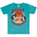 Reduzierte Türkise Logoshirt Pippi Langstrumpf Kinder T-Shirts aus Jersey Größe 92 