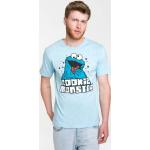 Blaue Kurzärmelige Logoshirt Sesamstraße Krümelmonster T-Shirts aus Baumwolle für Herren Größe XS 
