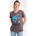 Reduzierte Graue Vintage Kurzärmelige Logoshirt Sesamstraße Krümelmonster T-Shirts für Damen 