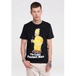 Schwarze Casual Kurzärmelige Logoshirt Die Simpsons Rundhals-Ausschnitt T-Shirts aus Baumwolle Handwäsche für Herren Größe XS 