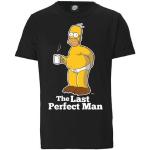 Schwarze Kurzärmelige Casual Logoshirt Die Simpsons Homer Simpson Rundhals-Ausschnitt T-Shirts aus Baumwolle mit Kapuze für Herren Größe XS 
