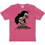 Pinke Kurzärmelige Logoshirt Der kleine Maulwurf Printed Shirts für Kinder & Druck-Shirts für Kinder mit Maus-Motiv aus Baumwolle Größe 158 