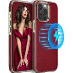 Vegane iPhone 15 Pro Max Hüllen 2023 mit Bildern aus Glattleder stoßfest für Damen 