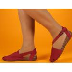 Rote Soft Clogs mit Klettverschluss aus Leder für Damen Größe 42 für den für den Sommer 