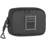 Schwarze Elegante Lois Herrenschlüsseletuis & Herrenschlüsseltaschen mit Reißverschluss aus Canvas mit RFID-Schutz 