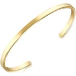Reduzierte Goldene Elegante Partnerarmbänder Vergoldete aus Stahl für Damen 