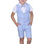 Blaue Elegante Kinderanzüge mit Knopf aus Baumwolle für Jungen Größe 146 für den für den Sommer 