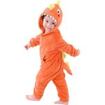 LOLANTA Dinosaurier Kostüm Kleinkind,Junge Flanell Kapuzenpullover Einteiler (2-3 Jahre, orange)
