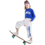 Blaue Hip Hop Kinderoberteile aus Polyester maschinenwaschbar für Mädchen Größe 128 
