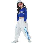 Blaue Hip Hop Kinderoberteile aus Polyester maschinenwaschbar für Mädchen Größe 164 