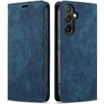 Reduzierte Blaue Samsung Galaxy A54 Hüllen Art: Flip Cases mit Bildern aus Leder klappbar 