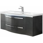 Reduzierte Silberne Lomado Waschbeckenunterschränke & Badunterschränke lackiert aus Marmor Breite 100-150cm, Höhe 50-100cm, Tiefe 0-50cm 