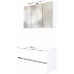 Reduzierte Weiße Moderne Lomado Badezimmerschränke & Badschränke matt aus Glas Breite 100-150cm, Höhe 200-250cm, Tiefe 50-100cm 