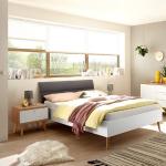 Lomadox Jugendzimmer-Set »MAINZ-61«, (Sparset), Einzelbett Jugendbett Set 140x200cm mit Nachttisch im Scandi-Look, weiß matt, grau und Eiche Riviera