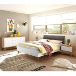 Lomadox Jugendzimmer-Set »MAINZ-61«, (Sparset), Schlafzimmer 3-teilig im Skandinavien Design in Eiche Riviera, weiß matt und grau, weiß