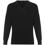 Schwarze Lona Scott V-Ausschnitt Kaschmir-Pullover aus Wolle für Herren Größe 3 XL 