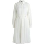 Weiße Elegante Langärmelige HUGO BOSS BOSS Langarmkleider aus Viskose für Damen Größe XS 