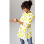 Zitronengelbe Casual Langärmelige ANISTON Nachhaltige Tunika-Blusen für Damen Übergrößen für den für den Sommer 