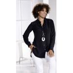 Schwarze bader Tunika-Blusen mit Knopf aus Polyester für Damen Größe L Große Größen 