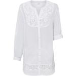 Weiße Romantische Tunika-Blusen durchsichtig aus Spitze für Damen Größe M 