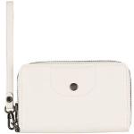 Weiße Unifarbene LONGCHAMP Brieftaschen mit Reißverschluss aus Lammleder für Damen 