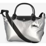 Reduzierte Silberne LONGCHAMP Damenhandtaschen mit Reißverschluss mit Innentaschen 