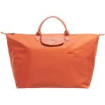 Orange Bestickte LONGCHAMP Damenreisetaschen mit Reißverschluss aus Leder 