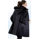 Schwarze bader Maxi Stehkragen Kapuzenjacken aus Wolle mit Kapuze für Damen Größe XL 