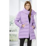 Lavendelfarbene bader Maxi Stehkragen Winterjacken aus Taft für Damen Größe XS für den für den Winter 