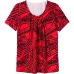 Rote Kurzärmelige Sheego Longshirts für Damen Größe XL Große Größen 