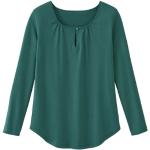 Hellgrüne Langärmelige Waschbär Bio Nachhaltige Longshirts aus Baumwolle für Damen Größe M für den für den Frühling 