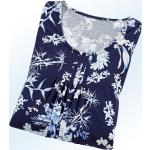 Marineblaue Kurzärmelige bader Longshirts aus Jersey für Damen Größe S 