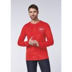 Rote Langärmelige Oklahoma Nachhaltige Henleykragen Jerseyshirts mit Knopf aus Jersey für Herren Größe 3 XL 