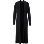 Schwarze Unifarbene Business Alba Moda V-Ausschnitt Longstrickjacken aus Kunstfaser für Damen Größe XS 