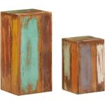 Reduzierte Cremefarbene Beistelltische Holz aus Massivholz Breite 0-50cm, Höhe 50-100cm, Tiefe 0-50cm 2-teilig 