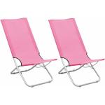 Reduzierte Rosa Strandstühle aus Stoff Breite 0-50cm, Höhe 50-100cm, Tiefe 50-100cm 2-teilig 