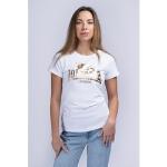 Goldene Lonsdale T-Shirts aus Jersey enganliegend für Damen 