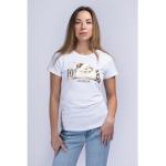Goldene Lonsdale T-Shirts aus Jersey enganliegend für Damen 