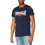 Reduzierte Marineblaue Langärmelige Lonsdale Rundhals-Ausschnitt T-Shirts für Herren Größe S 