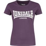 Auberginefarbene Lonsdale T-Shirts für Damen Größe XS 