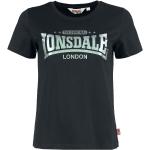 Schwarze Lonsdale T-Shirts Metallic enganliegend für Damen Größe XS 