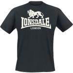 Schwarze Lonsdale Rundhals-Ausschnitt T-Shirts mit Löwen-Motiv für Herren Größe XXL 