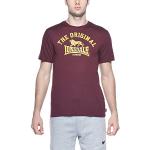 Bordeauxrote Langärmelige Lonsdale T-Shirts für Herren Größe XXL 