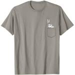 Graue Looney Tunes Bugs Bunny Shirts mit Tasche für Herren Größe S 