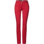 Rote Loose Fit CECIL Damenhosen mit Reißverschluss aus Baumwolle Größe XS Weite 29, Länge 32 