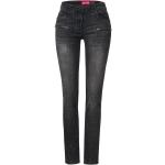 Schwarze Loose Fit CECIL Slim Fit Jeans mit Reißverschluss aus Baumwolle für Damen Weite 28, Länge 30 
