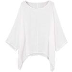 Reduzierte Weiße Sterne Maritime Langärmelige T-Shirts mit Glitzer aus Chiffon für Damen Größe XS Große Größen für den für den Herbst 