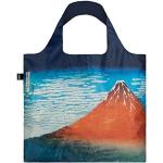 Blaue loqi Hokusai Einkaufstaschen & Shopping Bags mit Fuji-Motiv mit Reißverschluss aus Polyester für Herren 